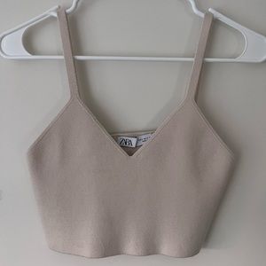 Zara Beige Knit Tank Top